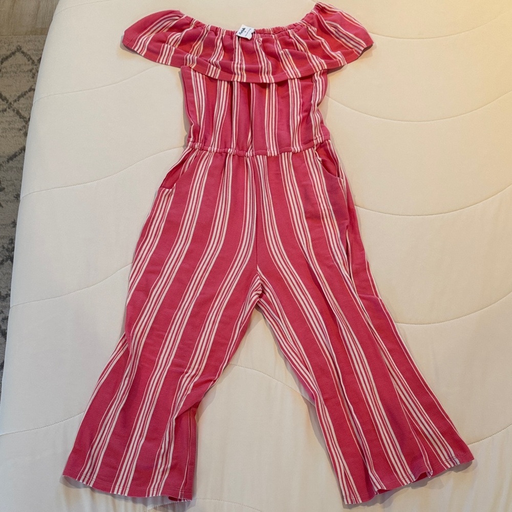 Eyeshadow Pink and White Striped Kids One Piece